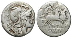 Ancient Coins - Roman Republic RÖMISCHEN REPUBLIK / GRIECHISCHE MÜNZEN / BYZANZ / ANTIK / ANCIENT / ROME / GREECE Roman Republic, Denar P. Sula, 151 BC, Rome Patyna, obiegowy egzemplarz. Condition: 3-