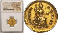 Ancient coins Ancient coins RÖMISCHEN REPUBLIK / GRIECHISCHE MÜNZEN / BYZANZ / ANTIK / ANCIENT / ROME / GREECE Rome. Valentinian II 375-392 AV Solid NGC AU Wspaniale wybita moneta. Egzemplarz uzyskał 