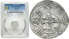 COLLECTION Medieval coins COLLECTION Medieval coins POLSKA / POLAND / POLEN / SCHLESIEN / GERMANY Bolesław III Krzywousty. Denar (1102-1138) Książe na tronie - DENARIVS PCGS MS63 (2MAX) - BEAUTIFUL Aw