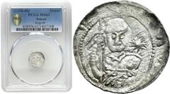 COLLECTION Medieval coins COLLECTION Medieval coins POLSKA / POLAND / POLEN / SCHLESIEN / GERMANY Władysław II Wygnaniec (1138-1146). Denar - Książę z proporcemPCGS MS63 (MAX) – EXCELLENT Aw: Popiersi