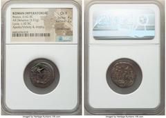 Ancients Roman Republic Q. Servilius Caepio (M. Junius) Brutus, as Imperator, assassin of Caesar (44-42 BC), with C. Flavius Hemicullus, as Legate Pro Praetore. AR denarius (19mm, 3.51 gm, 1h). NGC Ch