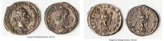 Ancients Ancient Lots ANCIENT LOTS. Roman Imperial. Macrinus (AD 217-218). Lot of two (2) AR denarii. VF. Includes: Two Roman Imperial AR denarii of Macrinus, various types. Total of two (2) coins in 