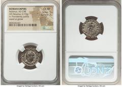 Ancients Roman Imperial Balbinus (April-July AD 238). AR denarius (21mm, 2.72 gm, 7h). NGC Choice XF 5/5 - 3/5. Rome. IMP C D CAEL BALBINVS AVG, laureate, draped, and cuirassed bust of Balbinus right,