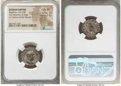 Ancients Roman Imperial Balbinus (April-July AD 238). AR denarius (20mm, 2.64 gm, 5h). NGC Choice VF 5/5 - 3/5. Rome. IMP C D CAEL BALBINVS AVG, laureate, draped, cuirassed bust of Balbinus right, see
