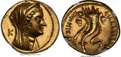 Ancients Greek PTOLEMAIC EGYPT. Arsinöe II Philadelphus (277-270/268 BC). AV mnaieion or octodrachm (29mm, 27.69 gm, 11h). NGC MS 5/5 - 3/5. Posthumous issue of Alexandria, under Ptolemy VI-VIII, afte