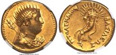 Ancients Greek PTOLEMAIC EGYPT. Ptolemy III Euergetes (246-222 BC). AV mnaieion or octodrachm (26mm, 27.80 gm, 12h). NGC AU 5/5 - 3/5, Fine Style, light marks. Posthumous issue of Alexandria, under Pt