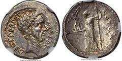 Ancients Roman Republic Julius Caesar, as Dictator Perpetuo (February-March 44 BC), with Lucius Aemilius Buca, as Moneyer. AR denarius (18mm, 4.00 gm, 8h). NGC MS 4/5 - 5/5. Rome, February-March 44 BC