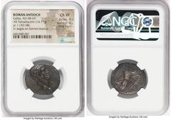Ancients Roman Provincial SYRIA. Antioch. Galba (AD 68-69). AR tetradrachm (25mm, 14.71 gm, 12h). NGC Choice VF 4/5 - 4/5, Fine Style. Dated Year 1 or Caesarean Era Year 116 (AD 68). ΓAΛBAC KAICAP AY-