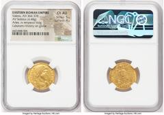 Ancients Roman Imperial Valens, Eastern Roman Empire (AD 364-378). AV solidus (21mm, 4.48 gm, 11h). NGC Choice AU 5/5 - 4/5. Arles, ca. 25 February AD 364-24 August AD 367. DN VALEN-S PF AVG, pearl di
