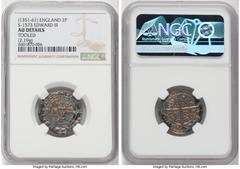 Great Britain Edward III (1327-1377) 1/2 Groat (2 Pence) ND (1351) AU Details (Tooled) NGC, Tower mint, S-1573. 2.19gm. Sold with a Davissons tag. Ex. Davissons Auction 13 (2000, Lot 195) From A Profe