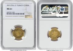 Islamic Dynasties Ottoman Empire Ottoman Empire. Abdul Mejid gold Memduhiye Altin AH 1255 Year 2 (1840/1841) MS61 NGC, Constantinople mint (in Turkey), KM659. HID05401242017 © 2022 Heritage Auctions |