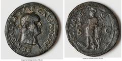 Ancients Roman Imperial Galba (AD 68-69). AE sestertius (36mm, 22.41 gm, 6h). VF, altered surfaces. Rome, ca. November AD 68. SER•GALBA IMP CAES AVG M P, laureate head of Galba right / ROMA, Roma stan