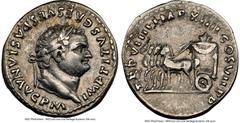 Ancients Roman Imperial Titus, as Augustus (AD 79-81). AR denarius (18mm, 3.48 gm, 5h). NGC VF 5/5 - 4/5. Rome, after 1 July AD 79. IMP TITVS CAES VESPASIAN AVG P M, laureate head of Titus right / TR 