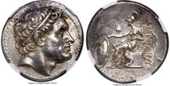 Ancients Greek PERGAMENE KINGDOM. Philetaerus (284-263 BC). AR tetradrachm (28mm, 17.00 gm, 11h). NGC Choice AU 5/5 - 3/5, Fine Style, brushed. Posthumous issue of Seleucus I, ca. 269-268 BC. Diademed