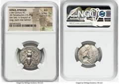 Ancients Greek IONIA. Ephesus. Ca. 4th century BC. AR tetradrachm (24mm, 15.29 gm, 12h). NGC AU 5/5 - 4/5. Ca. 360-350 BC, Telestratus, magistrate. E-Φ, bee with straight wings seen from above / THΛEΣ