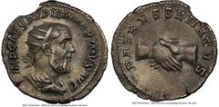 Ancients Roman Imperial Pupienus (April-July AD 238). AR antoninianus (22mm, 3.40 gm, 12h). NGC Choice XF 5/5 - 3/5. Rome. IMP CAES PVPIEN MAXIMVS AVG, radiate, draped and cuirassed bust of Pupienus r