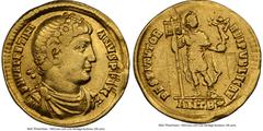 Ancients Roman Imperial Valentinian I, Western Roman Empire (AD 364-375). AV solidus (21mm, 4.29 gm, 4h). NGC Choice Fine 5/5 - 2/5, graffiti, edge bend, marks. Antioch, 2nd officina, ca. 25 February 