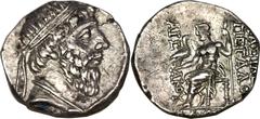 Parthian Kingdom. Mithradates I. Ca. 171-138 B.C. AR drachm, (17 mm, 3.71 g, 12 h). Seleukeia on the Tigris, S.E. 174 (139/8 B.C.). Diademed bust right / Zeus enthroned left, holding eagle and scepter