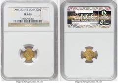 Islamic Dynasties Ottoman Empire Ottoman Empire. Abdul Aziz gold 5 Qirsh AH 1277 Year 12 (1872/1873) MS66 NGC, KM255. HID05401242017 © 2022 Heritage Auctions | All Rights Reserved.