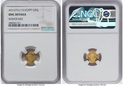 Islamic Dynasties Ottoman Empire Ottoman Empire. Abdul Aziz gold 5 Qirsh AH 1277 Year 13 (1872/1873) UNC Details (Scratches) NGC, KM255. HID05401242017 © 2022 Heritage Auctions | All Rights Reserved.