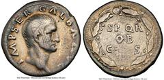 Ancients Roman Imperial Galba (AD 68-69). AR denarius (18mm, 3.09 gm, 6h). NGC Fine 4/5 - 2/5, scratches, brushed. Rome, July AD 68-January AD 69. IMP SER GALBA AVG, bare head of Galba right / S P Q R