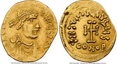 Ancients Byzantine Constans II Pogonatus (AD 641-668). AV tremissis (18mm, 6h). NGC XF. Constantinople. d N CONSTAN-TINЧS PP AV, pearl-diademed, draped, and cuirassed bust of Constans II right, seen f