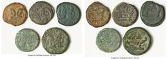 Ancients Ancient Lots ANCIENT LOTS. Roman Republic. Lot of five (5) AE asses. Fine. Includes: Five Roman Republican AE asses, Bearded head of Janus / Prow of galley right. Total of five (5) coins in l