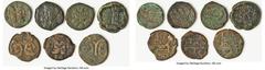 Ancients Ancient Lots ANCIENT LOTS. Roman Republic. Lot of seven (7) AE asses. Good-Fine, doublestruck. Includes: Seven Roman Republican AE asses, bearded head of Janus / Prow of galley right. Total o