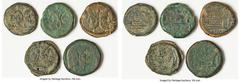 Ancients Ancient Lots ANCIENT LOTS. Roman Republic. Lot of five (5) AE asses. Good-Fine. Includes: Five Roman Republican AE asses, bearded head of Janus / Prow of galley right. Total of five (5) coins