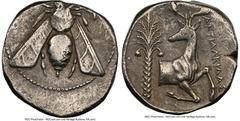 Ancients Greek IONIA. Ephesus. Ca. 4th century BC. AR tetradrachm (23mm, 15.04 gm, 11h). NGC Choice VF 3/5 - 3/5, marks. Ca. 350-340 BC. Antialcidus, magistrate. E-Φ, bee with straight wings seen from