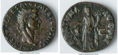 Ancients Roman Imperial Nerva (AD 96-98). AE as (26mm, 14.89 gm, 6h). Choice Fine, tooled. Rome, 96 AD. IMP NERVA CAES AVG P M TR P COS III P P, radiate head of Nerva right / FORTVNA-AVGVST, Fortuna s
