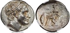 Ancients Greek PERGAMENE KINGDOM. Philetaerus (284-263 BC). AR tetradrachm (28mm, 17.02 gm, 11h). NGC Choice AU 5/5 - 2/5, Fine Style, brushed. Posthumous issue of Seleucus I, ca. 269-268 BC. Diademed