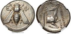 Ancients Greek IONIA. Ephesus. Ca. 4th century BC. AR tetradrachm (25mm, 15.33 gm, 12h). NGC AU S 5/5 - 4/5. Ca. 360-350 BC, Athenomandrus, magistrate. E-Φ, bee with straight wings seen from above / A