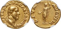 Ancients Roman Imperial Galba (AD 68-69). AV aureus (18mm, 7.10 gm, 5h). NGC VF 5/5 - 2/5, ex-jewelry. Rome, July AD 68-January AD 69. IMP SER GALBA CAESAR AVG, laureate bust of Galba right, drapery o