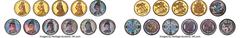 Great Britain Victoria 11-Piece Certified "Jubilee" Proof Set 1887 PCGS, 1) gold 5 Pounds, PR64 Deep Cameo, KM769, S-3864 2) gold 2 Pounds, PR64 Deep Cameo, KM768, S-3865 3) gold Sovereign, PR64+ Deep