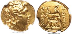 Ancients Greek THRACE. Byzantium. Ca. 200-150 BC. AV stater (19mm, 8.60 gm, 10h). NGC Choice AU 5/5 - 4/5. Posthumous issue in the name and types of Lysimachus of Thrace, ca. 100-96 BC. Diademed head 