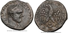 Ancients Roman Provincial CYRRHESTICA. Beroea. Macrinus (AD 217-218). BI tetradrachm (24mm, 8h). NGC Choice VF. AD 217-218. AYT•K•M•OΠ-CЄ•MAKPINOC•CЄ, laureate, draped, cuirassed bust of Macrinus righ