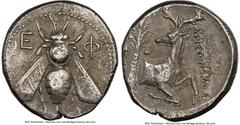 Ancients Greek IONIA. Ephesus. Ca. 4th century BC. AR tetradrachm (25mm, 15.08 gm, 11h). NGC Choice VF 5/5 - 2/5. Ca. 350-340 BC. Aristonomus, magistrate. E-Φ, bee with straight wings seen from above 