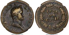 Ancients Roman Imperial Galba (AD 68-69). AE sestertius (35mm, 26.84 gm, 6h). NGC VF 5/5 - 4/5, Fine Style. Rome, ca. June-August AD 68. IMP SER GALBA-AVG TR P, draped bust of Galba right, wreathed wi
