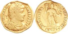 Jovian (AD 363-364) and Valentinian I (AD 364-375). Lot of two gold solidi. Includes a Constantinople solidus of Jovian (RIC 169) and an Antioch issue of Valentinian I (RIC 2a). The Jovian fine and wa