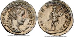 Ancients Roman Imperial Gordian III (AD 238-244). AR antoninianus (22mm, 4.59 gm, 11h). NGC Choice AU 5/5 - 3/5, brushed. Rome, AD 243-244. IMP GORDIANVS PIVS FEL AVG, radiate, draped, and cuirassed b