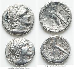 Ancients Ancient Lots ANCIENT LOTS. Greek. Ptolemaic Kingdom. Lot of two (2) AR tetradrachms. Fine-VF, polished. Includes: Two AR tetradrachms, different rulers and types. Total of two (2) coins in lo