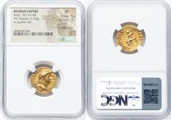 Ancients Roman Imperial Nero, as Augustus (AD 54-68). AV aureus (19mm, 7.35 gm, 5h). NGC XF 5/5 - 3/5, edge marks. Rome, ca. AD 65-68. NERO CAESAR-AVGVSTVS, laureate head of Nero right / IVPPITER-CVST