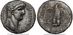 Ancients Roman Provincial SYRIA. Antioch. Nero (AD 54-68). AR tetradrachm (25mm, 15.22 gm, 11h). NGC XF 4/5 - 3/5. Dated Caesarean Era Year 111 and Regnal Year 9 (AD 62/3). NERΩN KAIΣAP Σ-EBAΣTOΣ, lau