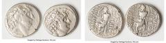 Ancients Ancient Lots ANCIENT LOTS. Greek. Seleucid Kingdom. Philip I Philadelphus (ca. 95/4-76/5 BC). Lot of two (2) AR tetradrachms. Fine-Choice Fine. Includes: Two AR tetradrachms of Philip I, post