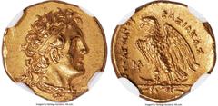 Ancients Greek PTOLEMAIC EGYPT. Ptolemy I Soter (323-282 BC). AV tetarte (1/10 trichryson) or triobol (hemidrachm) (12mm, 1.79 gm, 12h). NGC Choice AU S 5/5 - 4/5, edge scuff. Alexandria, ca. 294-285 