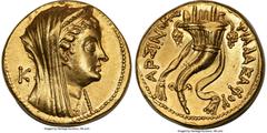 Ancients Greek PTOLEMAIC EGYPT. Arsinöe II Philadelphus (277-270/268 BC). AV mnaieion or octodrachm (28mm, 27.79 gm, 12h). NGC Choice AU 5/5 - 3/5, brushed, edge cuts. Posthumous issue of Alexandria, 