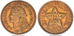 Proof Four Dollar Gold Pieces 1879 $4 Flowing Hair, Judd-1635, Pollock-1833, JD-1, R.3, PR50 PCGS. CAC. In March 1911, The Numismatist published an article by Edgar H. Adams on the stella coins of 187