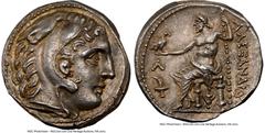 Ancients Greek MACEDONIAN KINGDOM. Alexander III the Great (336-323 BC). AR tetradrachm (27mm, 17.28 gm, 5h). NGC Choice AU S 5/5 - 5/5. Posthumous issue of Amphipolis, ca. 315-294 BC. Head of Heracle