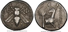 Ancients Greek IONIA. Ephesus. Ca. 4th century BC. AR tetradrachm (25mm, 15.23 gm, 12h). NGC Choice VF 4/5 - 4/5. Ca. 370-360 BC. Philites, magistrate. E-Φ, bee with straight wings seen from above / Φ